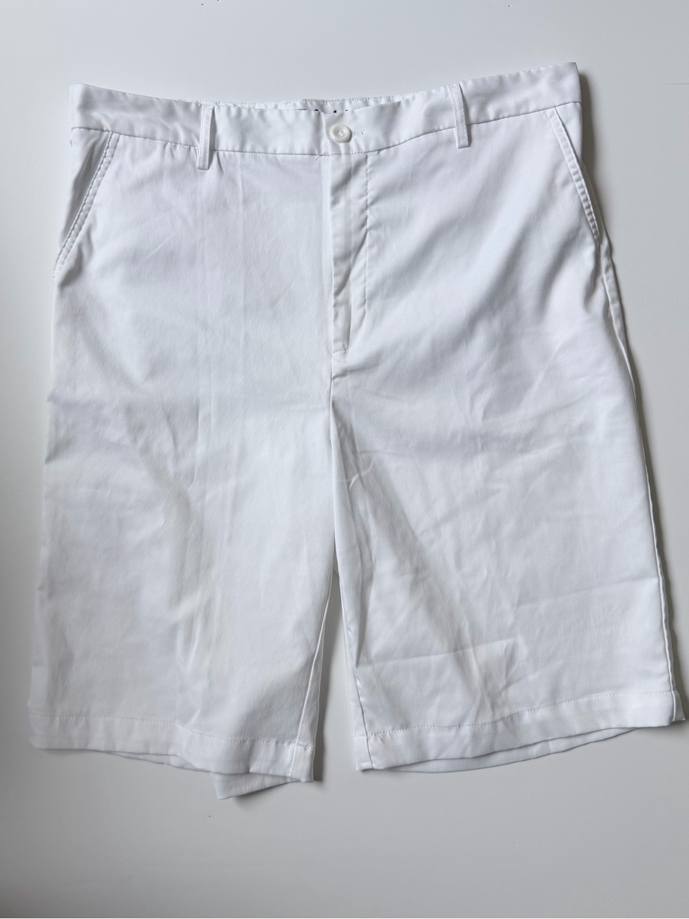 Linea Uomo Men's Dress White Stretch Polyester Flat Front Size 36 Shorts